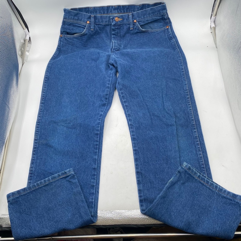 Wrangler 13MWZPW Cowboy Cut Original Fit Jeans Mens 34x32 Blue Cotton Western